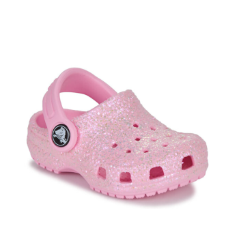 Crocs Παιδικά Σαμπό Θαλάσσης Classic Glitter Ροζ